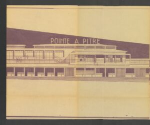 1964, les architectes Corbin et Amarias signent le premier aéroport de Guadeloupe