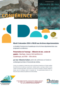 [CONFERENCE] Mardi 3 décembre 2024 à 18h30 - Mémoire de mer, océan de papiers.